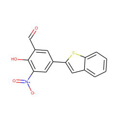 O=Cc1cc(-c2cc3ccccc3s2)cc([N+](=O)[O-])c1O ZINC000169699636