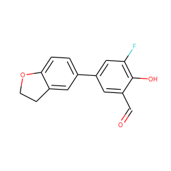 O=Cc1cc(-c2ccc3c(c2)CCO3)cc(F)c1O ZINC000169699629