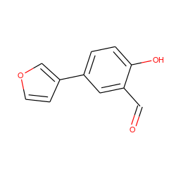 O=Cc1cc(-c2ccoc2)ccc1O ZINC000096312904