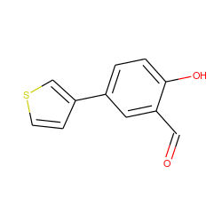 O=Cc1cc(-c2ccsc2)ccc1O ZINC000016946468