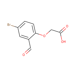 O=Cc1cc(Br)ccc1OCC(=O)O ZINC000000586295