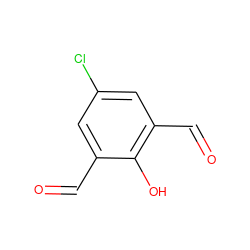 O=Cc1cc(Cl)cc(C=O)c1O ZINC000001081410