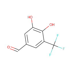 O=Cc1cc(O)c(O)c(C(F)(F)F)c1 ZINC000027897048