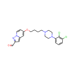 O=Cc1cc2cc(OCCCCN3CCN(c4cccc(Cl)c4Cl)CC3)ccn2n1 ZINC000169349768