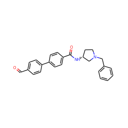 O=Cc1ccc(-c2ccc(C(=O)N[C@@H]3CCN(Cc4ccccc4)C3)cc2)cc1 ZINC000028389758