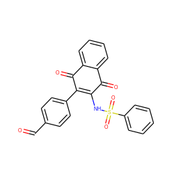 O=Cc1ccc(C2=C(NS(=O)(=O)c3ccccc3)C(=O)c3ccccc3C2=O)cc1 ZINC000169333504