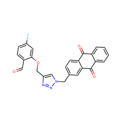 O=Cc1ccc(F)cc1OCc1cn(Cc2ccc3c(c2)C(=O)c2ccccc2C3=O)nn1 ZINC001772619245