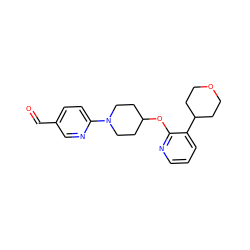 O=Cc1ccc(N2CCC(Oc3ncccc3C3CCOCC3)CC2)nc1 ZINC000096169009