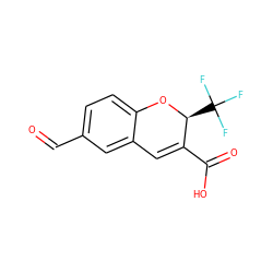 O=Cc1ccc2c(c1)C=C(C(=O)O)[C@H](C(F)(F)F)O2 ZINC000064549788