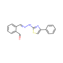 O=Cc1ccccc1/C=N/Nc1nc(-c2ccccc2)cs1 ZINC000004087469