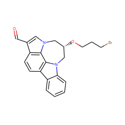 O=Cc1cn2c3c1ccc1c4ccccc4n(c13)C[C@@H](OCCCBr)C2 ZINC000473153902