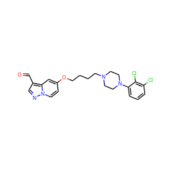 O=Cc1cnn2ccc(OCCCCN3CCN(c4cccc(Cl)c4Cl)CC3)cc12 ZINC000149988939