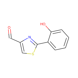 O=Cc1csc(-c2ccccc2O)n1 ZINC000014505282