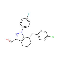 O=Cc1nn(-c2ccc(F)cc2)c2c1CCC[C@H]2Cc1ccc(Cl)cc1 ZINC000026570396