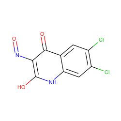 O=Nc1c(O)[nH]c2cc(Cl)c(Cl)cc2c1=O ZINC000013757444