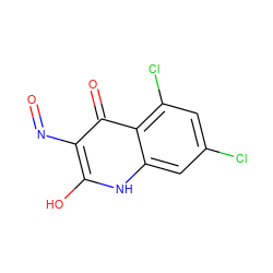 O=Nc1c(O)[nH]c2cc(Cl)cc(Cl)c2c1=O ZINC000013757442