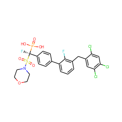 O=P(O)(O)[C@@](F)(c1ccc(-c2cccc(Cc3cc(Cl)c(Cl)cc3Cl)c2F)cc1)S(=O)(=O)N1CCOCC1 ZINC001772587781