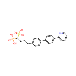 O=P(O)(O)[C@@H](CCCc1ccc(-c2ccc(-c3ccccn3)cc2)cc1)S(=O)(=O)O ZINC000013746392