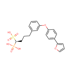 O=P(O)(O)[C@H](CCCc1cccc(Oc2ccc(-c3ccco3)cc2)c1)S(=O)(=O)O ZINC000040951939