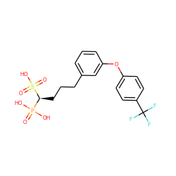 O=P(O)(O)[C@H](CCCc1cccc(Oc2ccc(C(F)(F)F)cc2)c1)S(=O)(=O)O ZINC000040864453