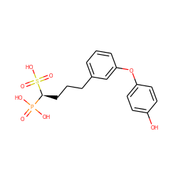 O=P(O)(O)[C@H](CCCc1cccc(Oc2ccc(O)cc2)c1)S(=O)(=O)O ZINC000040915443