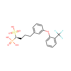 O=P(O)(O)[C@H](CCCc1cccc(Oc2ccccc2C(F)(F)F)c1)S(=O)(=O)O ZINC000040914497