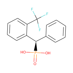 O=P(O)(O)[C@H](c1ccccc1)c1ccccc1C(F)(F)F ZINC000001544280