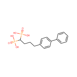 O=P(O)(O)C(CCCc1ccc(-c2ccccc2)cc1)P(=O)(O)O ZINC000013515215