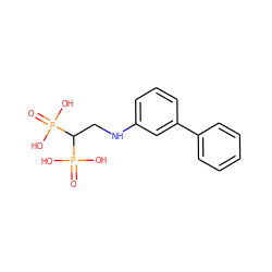 O=P(O)(O)C(CNc1cccc(-c2ccccc2)c1)P(=O)(O)O ZINC000013673775