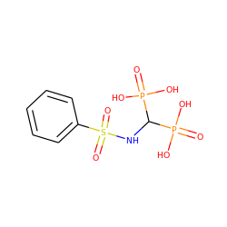 O=P(O)(O)C(NS(=O)(=O)c1ccccc1)P(=O)(O)O ZINC000135707218