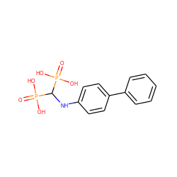 O=P(O)(O)C(Nc1ccc(-c2ccccc2)cc1)P(=O)(O)O ZINC000013673810