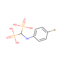 O=P(O)(O)C(Nc1ccc(Br)cc1)P(=O)(O)O ZINC000096286213