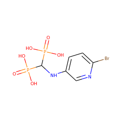 O=P(O)(O)C(Nc1ccc(Br)nc1)P(=O)(O)O ZINC000029552551