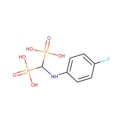 O=P(O)(O)C(Nc1ccc(F)cc1)P(=O)(O)O ZINC000096286214