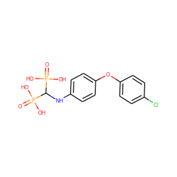 O=P(O)(O)C(Nc1ccc(Oc2ccc(Cl)cc2)cc1)P(=O)(O)O ZINC000096286202