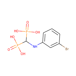 O=P(O)(O)C(Nc1cccc(Br)c1)P(=O)(O)O ZINC000013673734