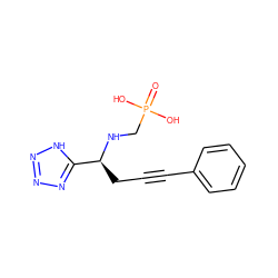 O=P(O)(O)CN[C@@H](CC#Cc1ccccc1)c1nnn[nH]1 ZINC000013779363