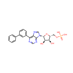 O=P(O)(O)OC[C@H]1O[C@@H](n2cnc3c(-c4cccc(-c5ccccc5)c4)ncnc32)[C@H](O)[C@@H]1O ZINC000299824815