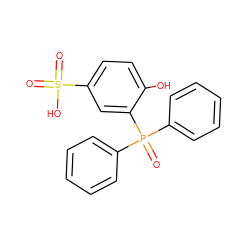 O=P(c1ccccc1)(c1ccccc1)c1cc(S(=O)(=O)O)ccc1O ZINC000038143410