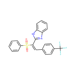 O=S(=O)(/C(=C/c1ccc(C(F)(F)F)cc1)c1nc2ccccc2[nH]1)c1ccccc1 ZINC000008685355