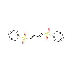 O=S(=O)(/C=C/C=C/S(=O)(=O)c1ccccc1)c1ccccc1 ZINC000001638663