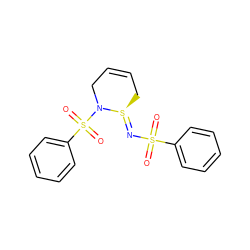 O=S(=O)(/N=[S@@]1\CC=CCN1S(=O)(=O)c1ccccc1)c1ccccc1 ZINC000018068864