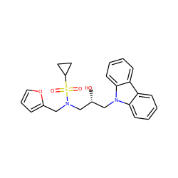 O=S(=O)(C1CC1)N(Cc1ccco1)C[C@H](O)Cn1c2ccccc2c2ccccc21 ZINC000148469168