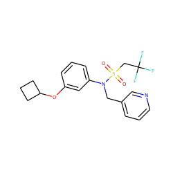 O=S(=O)(CC(F)(F)F)N(Cc1cccnc1)c1cccc(OC2CCC2)c1 ZINC000026832105
