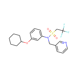 O=S(=O)(CC(F)(F)F)N(Cc1cccnc1)c1cccc(OC2CCCCC2)c1 ZINC000026839026