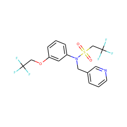 O=S(=O)(CC(F)(F)F)N(Cc1cccnc1)c1cccc(OCC(F)(F)F)c1 ZINC000026832133