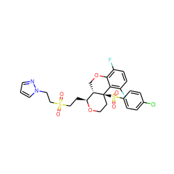 O=S(=O)(CC[C@@H]1OCC[C@@]2(S(=O)(=O)c3ccc(Cl)cc3)c3c(F)ccc(F)c3OC[C@@H]12)CCn1cccn1 ZINC000148587854