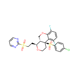 O=S(=O)(CC[C@@H]1OCC[C@@]2(S(=O)(=O)c3ccc(Cl)cc3)c3c(F)ccc(F)c3OC[C@@H]12)c1ncccn1 ZINC000206603672