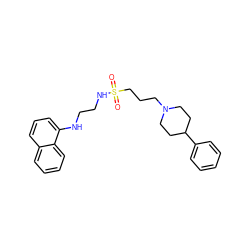 O=S(=O)(CCCN1CCC(c2ccccc2)CC1)NCCNc1cccc2ccccc12 ZINC000299820923