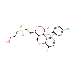 O=S(=O)(CCCO)CC[C@@H]1OCC[C@@]2(S(=O)(=O)c3ccc(Cl)cc3)c3c(F)ccc(F)c3OC[C@@H]12 ZINC000095594128